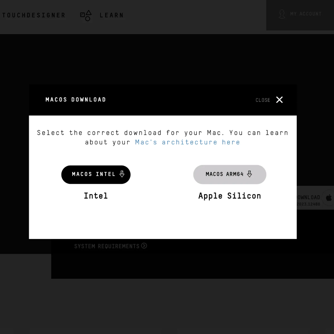 Installing TouchDesigner from the website and setting up to prepare for the in-class activity.